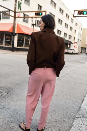 ALLBUCKS ZARA Kemerli Pensli Kumaş Pantolon ABZRA00030