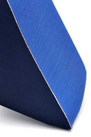 Mavi ve Lacivert Pano Desenli Dokuma Kumaş Slim Fit Kravat // KPK004
