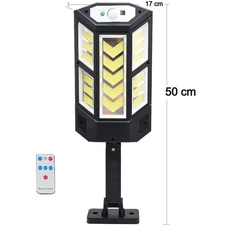 249 LED Solar Aydınlatma Lamba Kumandalı Hareket Sensorlu Dış Mekan Bahçe Teras IP65 Su Geçirmez