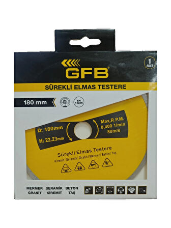 Gfb 2380 Beton-Mermer-Granit Kesici 115 Mm Sürekli Elmas Testere - 2 Adet