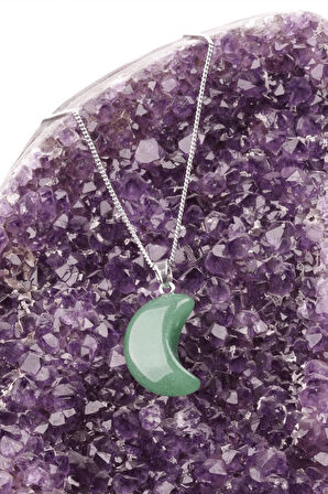 Sertifikalı Ay Model Gerçek Aventurin Taşı Kolye