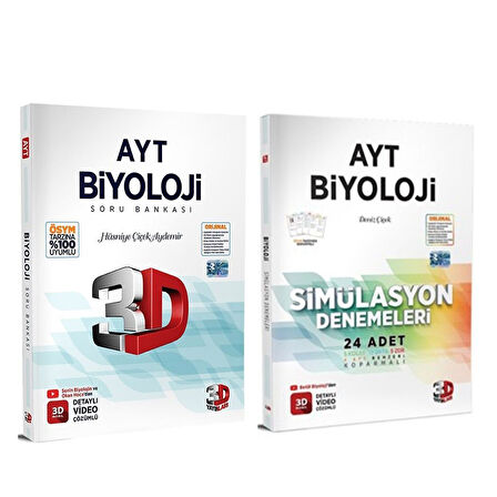 3D AYT Biyoloji Soru Bankası ve Deneme Seti 2 Kitap