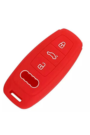 Audi A6l A7 A8 C8 Q8 D5 Silikon Anahtar Koruma Kılıfı Kırmızı Renk
