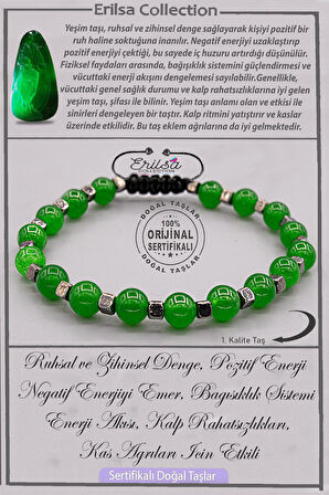 Sertifikalı AAA+ Kalite Gerçek Terahertz - Yeşim Taşı Bileklik - Ayarlamalı