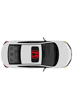 Honda Civic İçin Uyumlu H Logolu Sanroof Sticker Etiket Kırmızı Sunroof