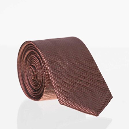 Kiremit Slim Fit Düz Renk Dokuma Kravat / DDK-04