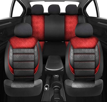 NiCe Shop Volkswagen Polo Uyumlu Koltuk Kılıfı Scorpion - Kırmızı