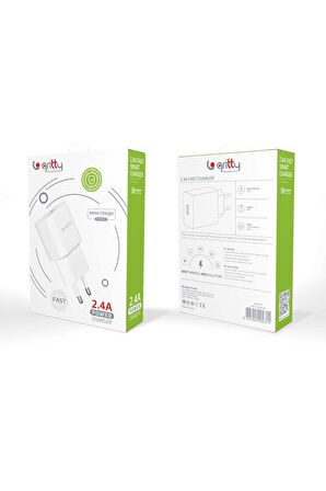 USB çıkışlı GRİTTY Marka, 2.4A Hızlı Şarj Cihazı Adaptörü