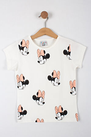 Minnie Baskılı Yazlık Kız Çocuk Taytlı Alt Üst Takım