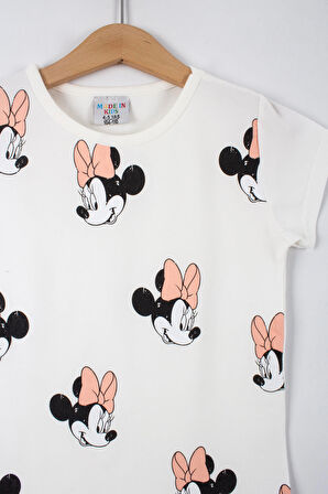 Minnie Baskılı Yazlık Kız Çocuk Taytlı Alt Üst Takım