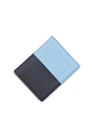 Guard Hakiki Deri Çift Renkli Lacivert/Turkuaz Mavi Erkek Cüzdan - G1134-XST