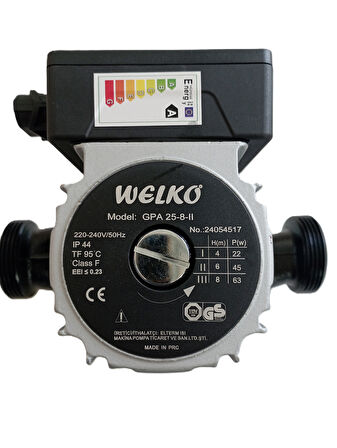 Welko Sirkülasyon Pompası 30-45.000 Kazan için Gpa 25-8-II frekans Konvertörlü 8 mss 4,9 m3/h