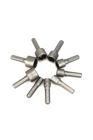 4 Adet Manyetik Somun Adaptörü Seti – 9 Parça Titanyum Kaplamalı Manyetik Tutucu Altıgen Şaft Matkap Uyumlu, Nut Adapter Magnetic