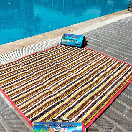 Zey Camping 200 cm Plaj Balkon Bahçe Teras Deniz Şemşiyesi + Taşıma Çantası + 2x1.5 Metre Hasır