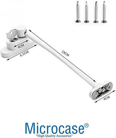 Microcase Çelik Halatlı Anahtarlı Kablolu Pvc Kapı Pencere Emniyet Hırsız Çocuk Güvenlik Kilidi - BEYAZ AL5186 3 ADET
