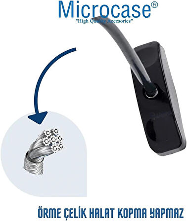 Microcase Çelik Halatlı Anahtarlı Kablolu Pvc Kapı Pencere Emniyet Hırsız Çocuk Güvenlik Kilidi - BEYAZ AL5186 3 ADET