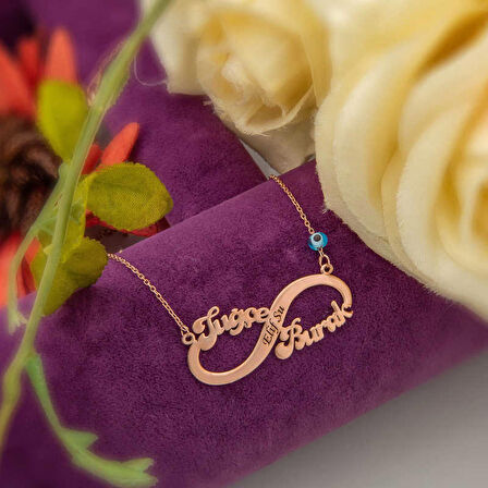 Gümüş Rose İsimli Sonsuzluk Kolye