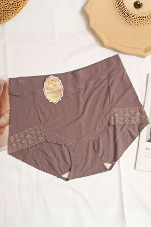 UNREAL 3'lü Paket İthal İpek Karışımlı Bambu Kumaş, Yüksek Bel Külot, İz Yapmayan, Terletmeyen