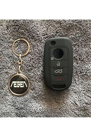 Egea 1 Adet Metal Çift Yönlü Anahtarlık Ve 1 Adet Silikon Anahtar Koruma Kılıfı