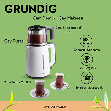 Grundig TM Cam Demlikli Çay Makinesi 1,8 Lt.