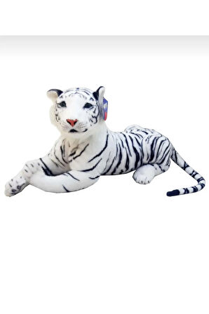 Beyaz Kaplan Peluş Oyuncak White Tiger Büyük Boy Kuyruk Dahil 75cm