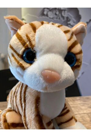 Krem Peluş Kedi 28cm