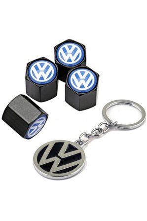Volkswagen Polo 6n 1994-1999 Mavi Logolu Sibop Kapağı 4 Adet Ve Krom Anahtarlık