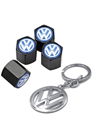 Volkswagen Eos Mavi Logolu Sibop Kapağı 4 Adet Ve Krom Anahtarlık