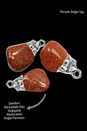 Sertifikalı Ham Tamburlanmış Gerçek Kahverengi Yıldız Taşı Kolye