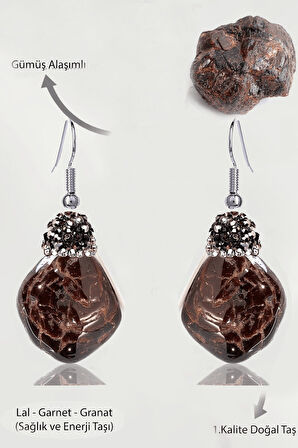 Sertifikalı Zirkon Taşlı Model Ham İşlenmemiş Lal - Garnet - Granat Taşı Küpe