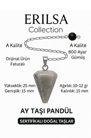 Sertifikalı Ay Taşı Pandül ve Kolye – Duygusal Denge, Sezgi ve Dişil Enerji Taşı