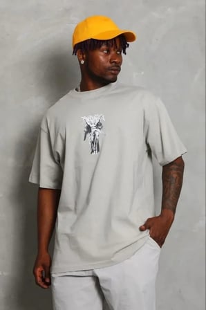 Erkek Baskılı TShirt Kısa Kol Bisiklet Yaka Regular Fit Rahat Kalıp Günlük Tişört