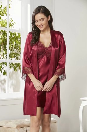 Pierre Cardin 6040 Kısa Gecelikli 6'lı İpek Set