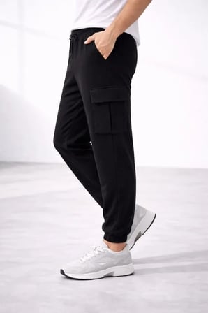 Erkek Jogger Eşofman Altı Regular Fit , Kargo Cepli, Lastikli Paça, Günlük Spor Pantolon