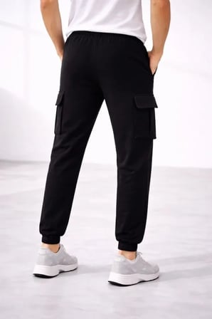 Erkek Jogger Eşofman Altı Regular Fit , Kargo Cepli, Lastikli Paça, Günlük Spor Pantolon