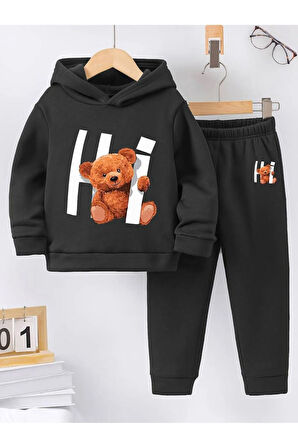 HI BASKILI UNISEX PAMUKLU ÇOCUK EŞOFMAN TAKIMI