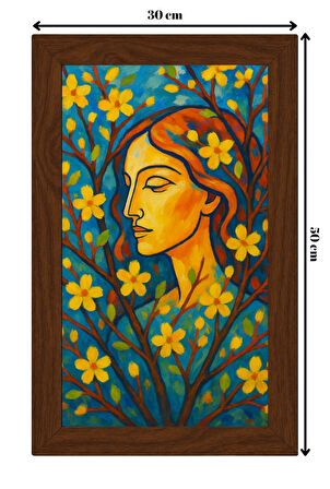 SERAMİK ÜZERİNE AHŞAP ÇERÇEVELİ 30x50cm TABLO NO:123