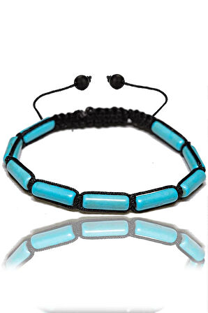 Sertifikalı Silindir Boyasız Orijinal Turkuaz Taşı Bileklik