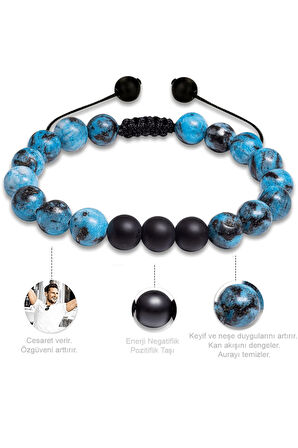 Sertifikalı Apatit Taşı Doğal Taş Bileklik Seti