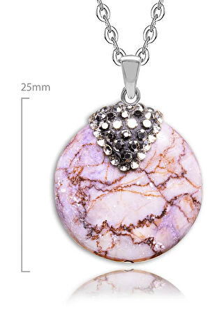 Sertifikalı Zirkonlu Doğal Çeroit Taşı Kolye