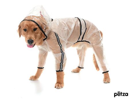 Büyük Irk Paçalı Şeffaf Köpek Yağmurluk - Rinda