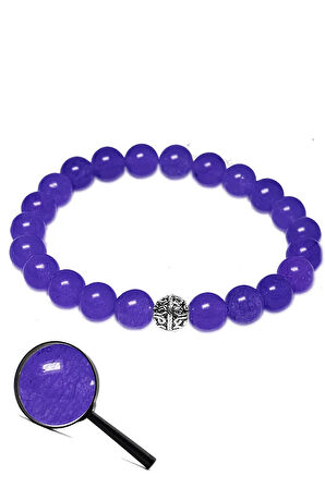 Sertifikalı Aaa Kalite Mor Akik Taşı Bileklik