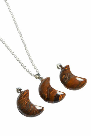 Sertifikalı Ay Model Gerçek Kaplan Gözü Taşı Kolye