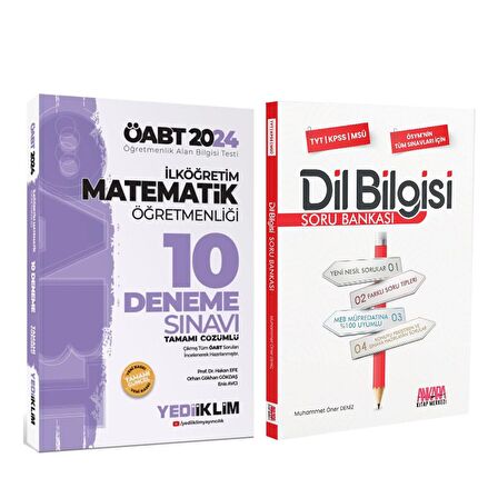 Yediiklim 2024 KPSS Matematik Öğretmenliği 10 Deneme ve AKM Dil Bilgisi Soru Bankası Seti 2 Kitap