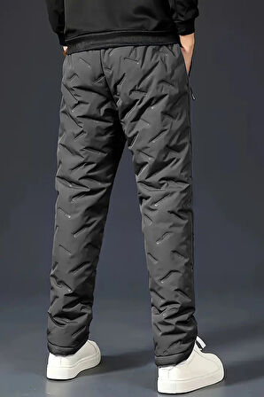 Ghassy Co. Unisex Çift Katman Ultra Termal Su ve Rüzgar Geçirmez Kayak Motorcu İçi Kürklü Pantolon 