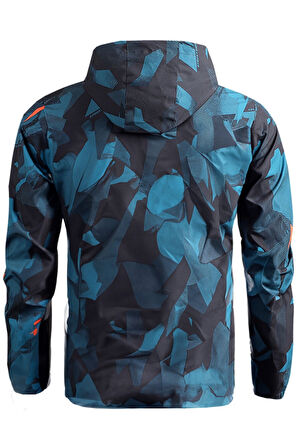 Ghassy Co. Erkek Su ve Rüzgar Geçirmez Göğüs Fermuar Gizli Cep Spor Yağmurluk 