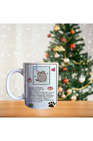 Pusheen pizza kulesi Porselen Kupa