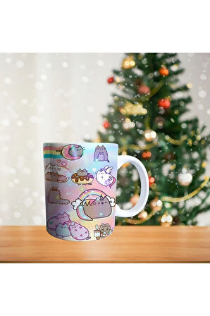 Pusheen renkli Porselen Kupa