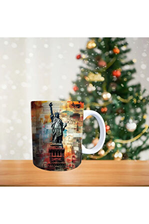 Özgürlük Heykeli Porselen Kupa