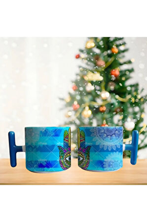 Nazar boncuklu el mandala Porselen Fincan / Kupa -mug
